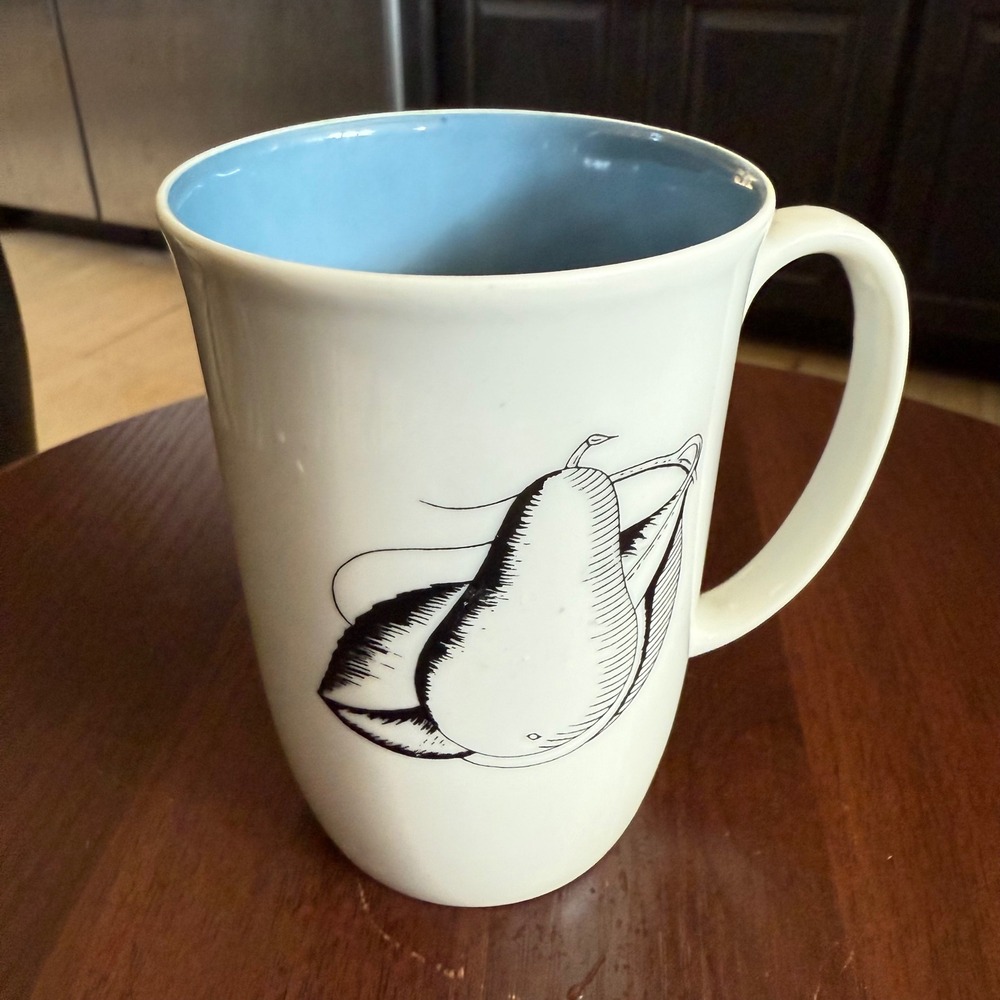 Neiman Marcus Pear Mug‎ Large Coffee Cup Blue Interior Modern Design